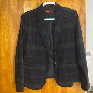 Navy and Green Plaid Marona Blazer Size 12